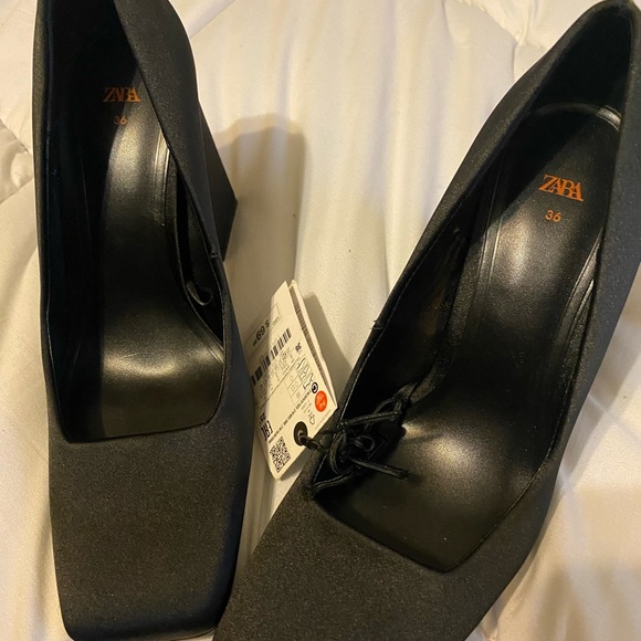 ZARA SHOES NEW WITH TAGS SQUARE HEEL - Picture 2 of 12
